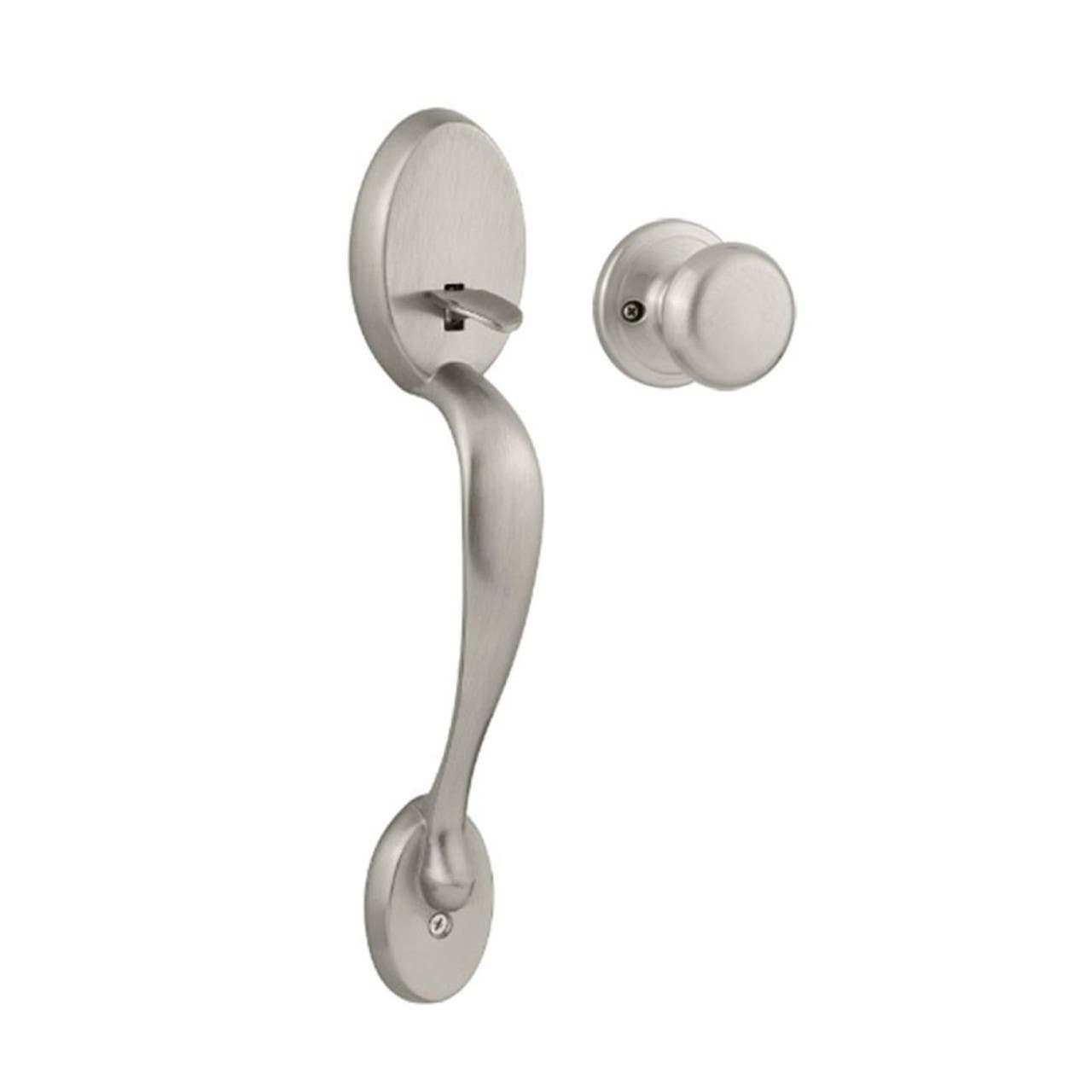 Kwikset 815CExH 15 Chelsea Handleset w/ Hancock Knob, No Deadbolt, Satin Nickel
