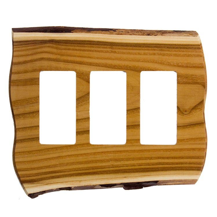 Sierra Lifestyles 682876 Screwless Rustic Triple Rocker Switchplate