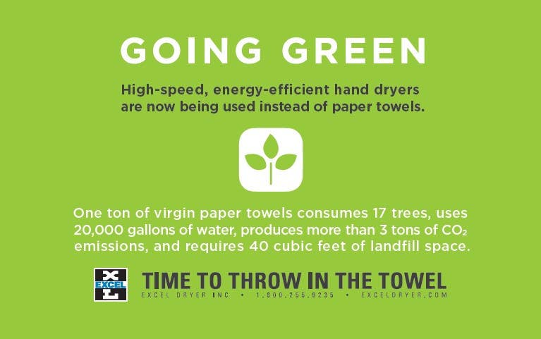 Excel Dryer Inc. 676 Wall Placard - Going Green