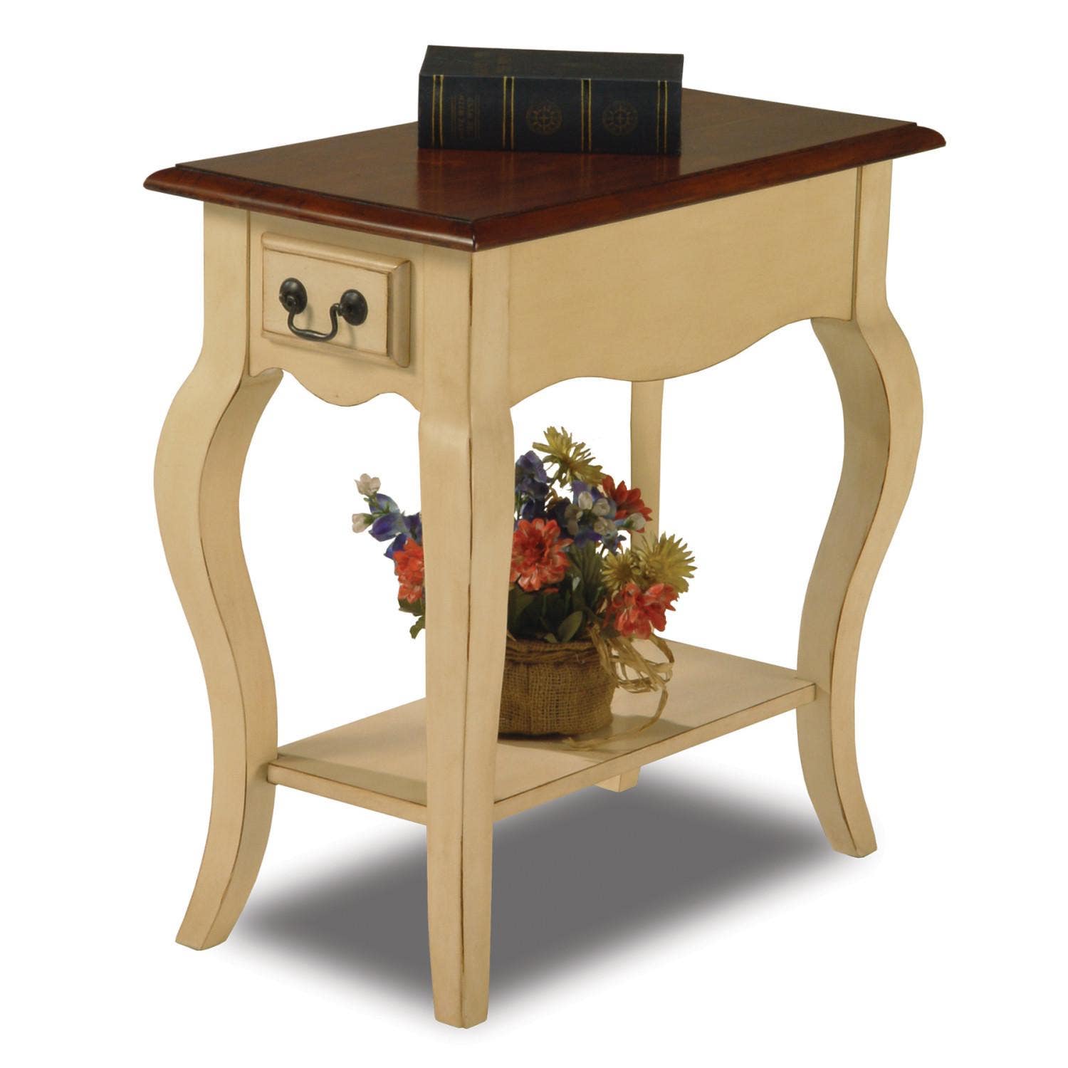 Design House 9018-BR French 1-Drawer End Table In Brown Cherry