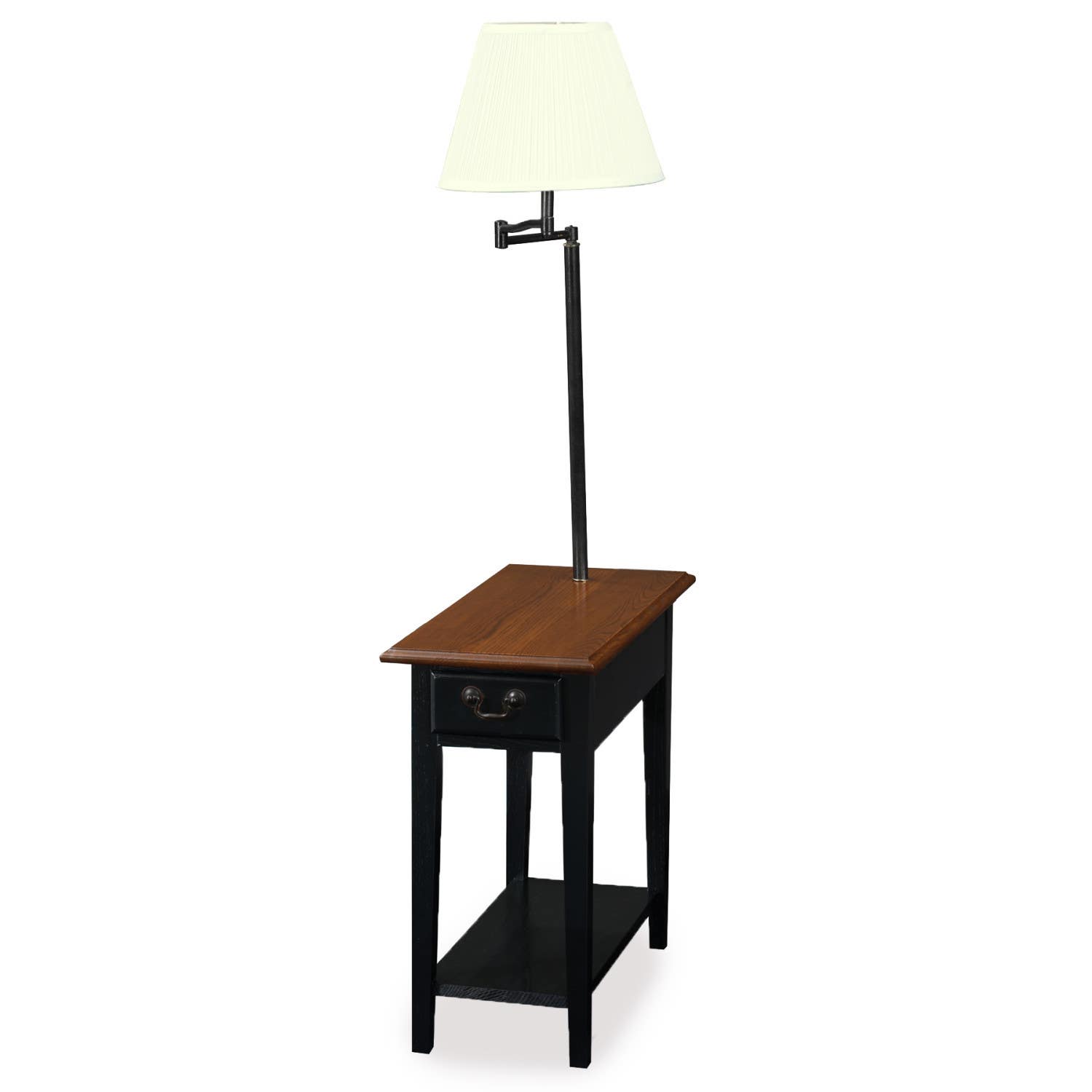 Design House 9037-MED Chairside 1-Drawer Lamp Table In Medium Oak