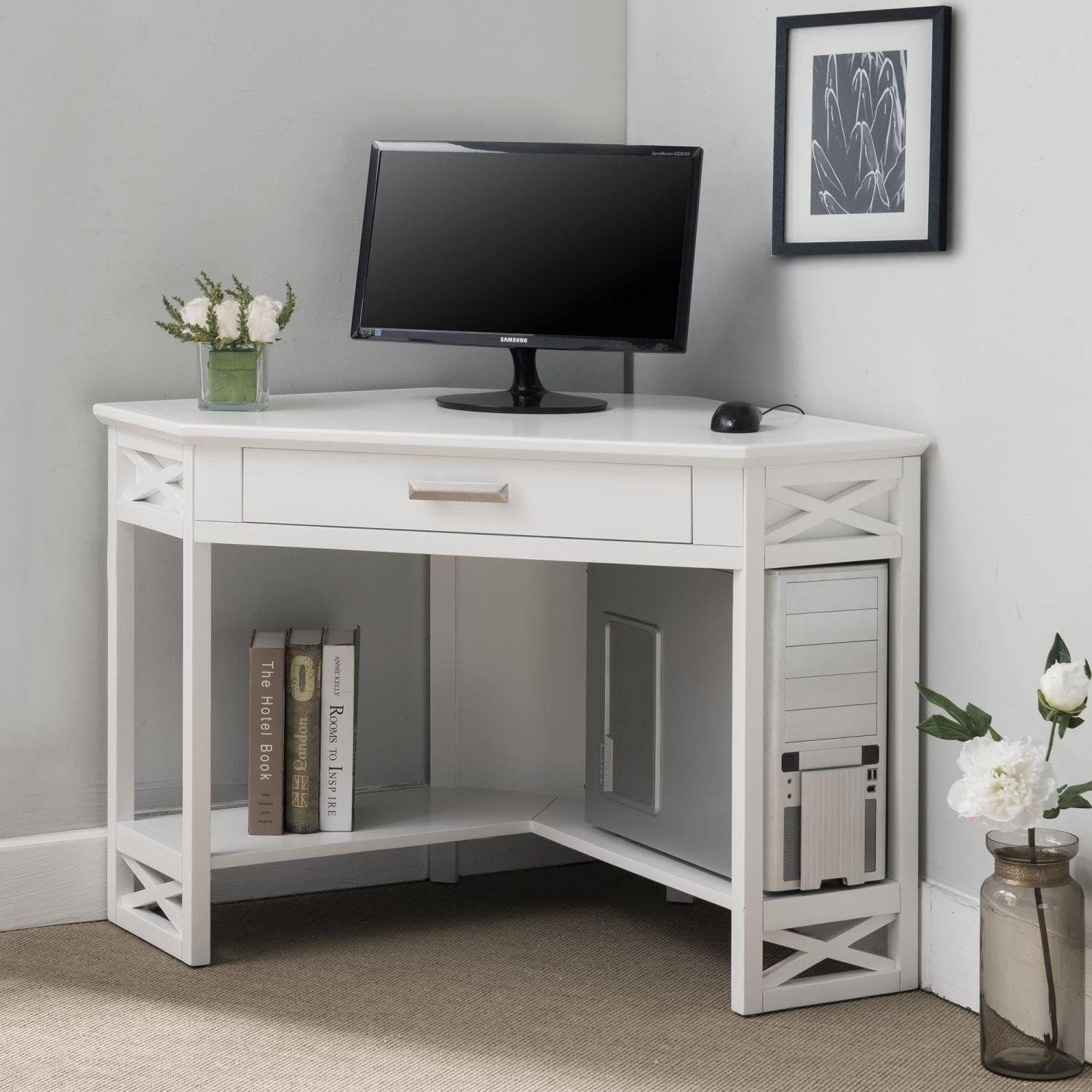 Design House 84430/85430 Corner Computer Desk w/ Drawer