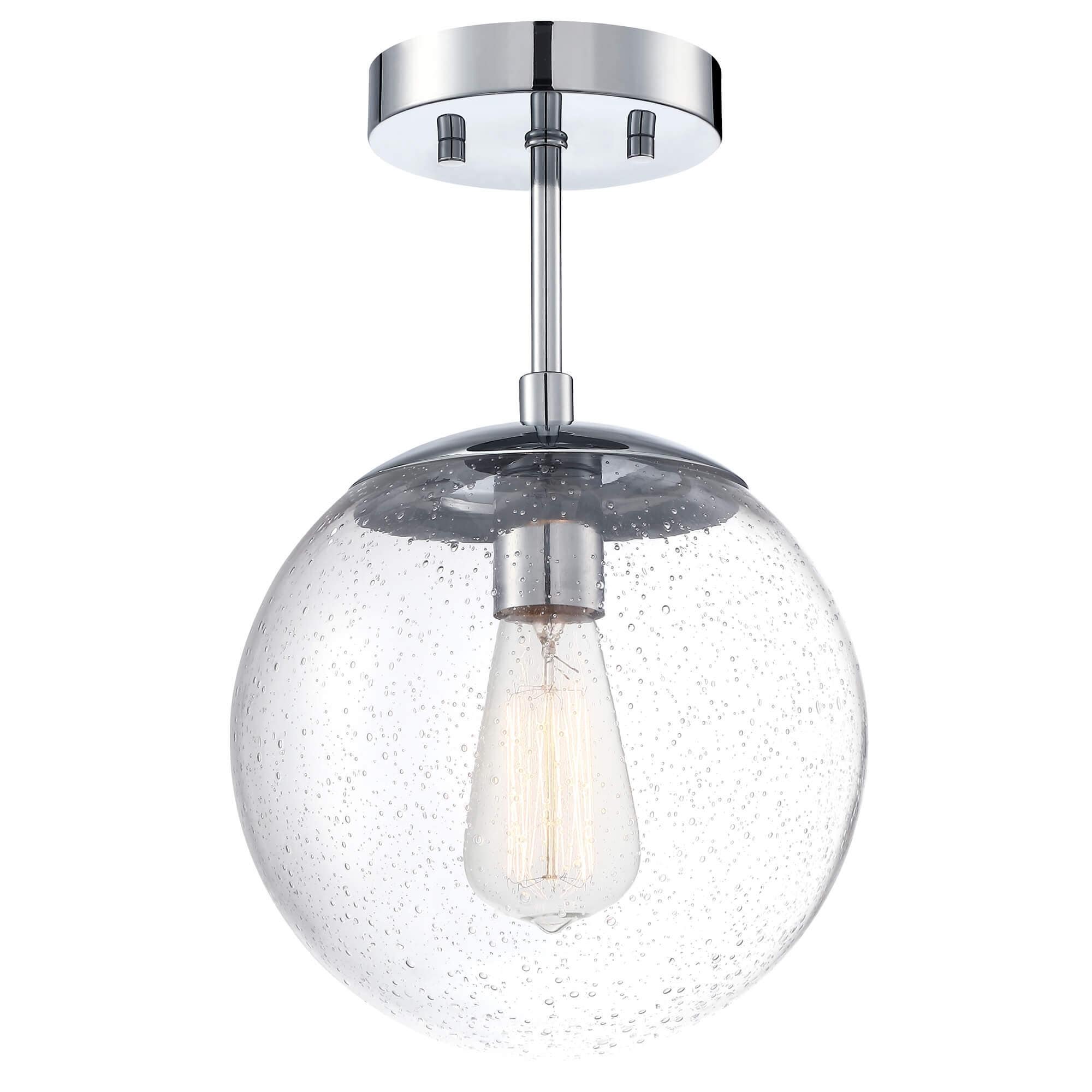 Design House 588517 Gracelyn Semi-Flush Mount Ceiling Light w/ Clear Seedy Glass
