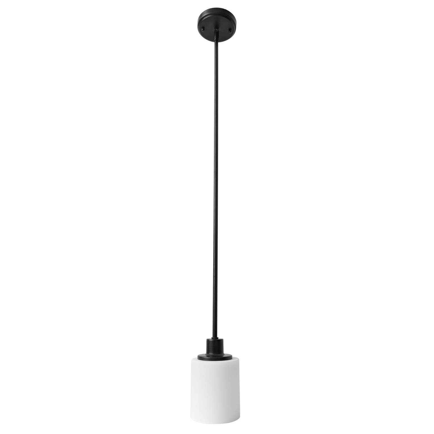 Design House 588541 Aubrey Mini Pendant Light In Matte Black w/ Frosted Glass