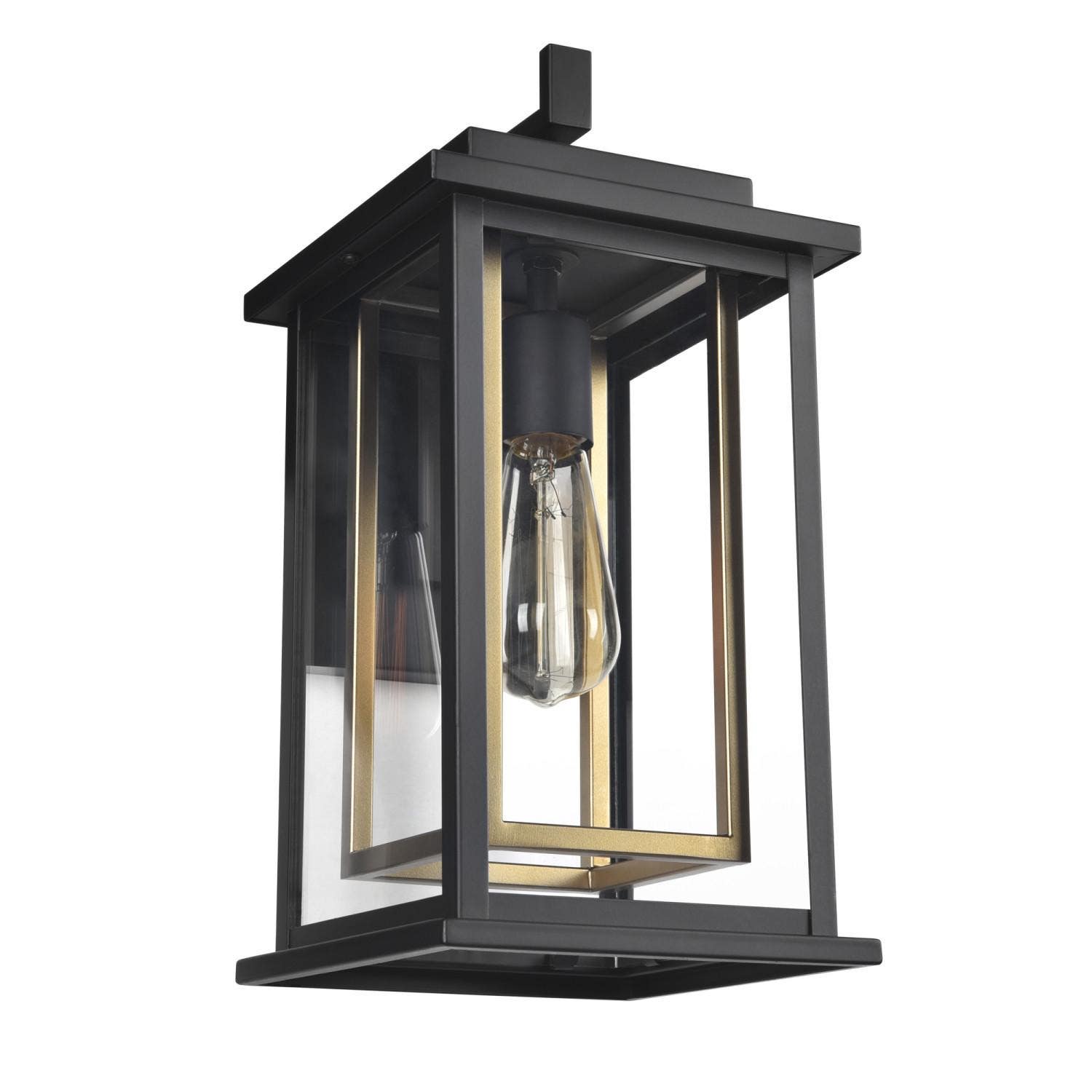 Design House 588707-BGD Hayward Wall Light In Black & Gold w/ Clear Glass