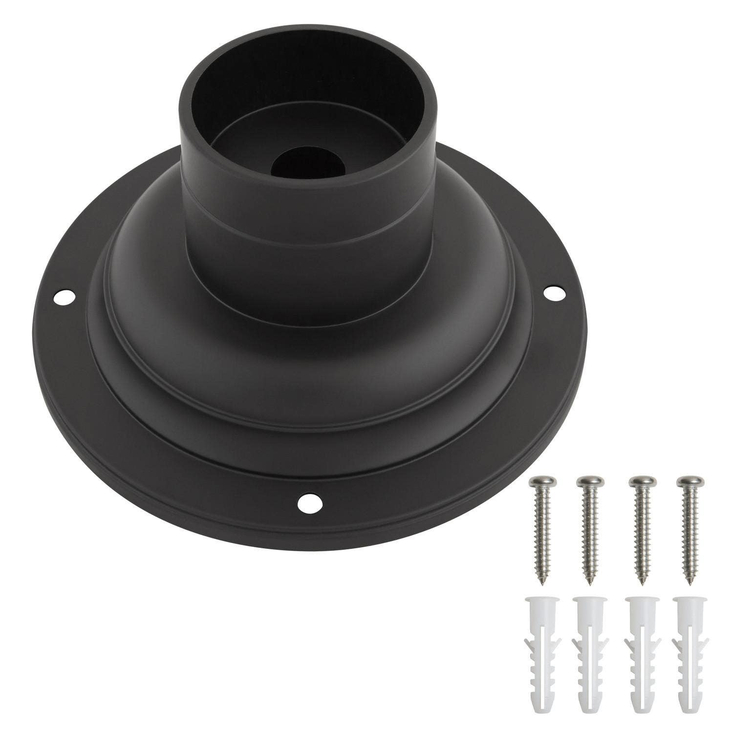 Design House 588897-BLK Pier Base Round Mount In Matte Black