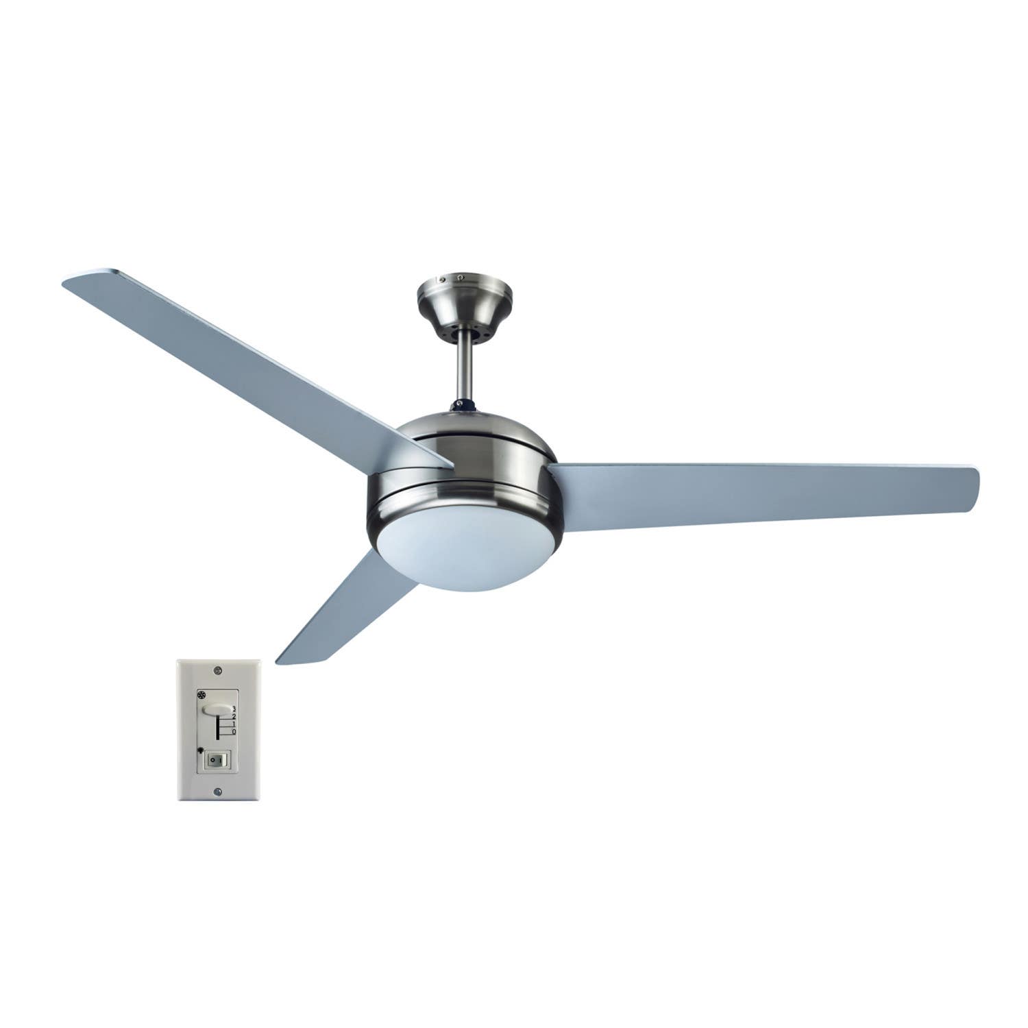 Design House 157339 Treviento LED 52" Ceiling Fan In Satin Nickel  w/ Wall Control