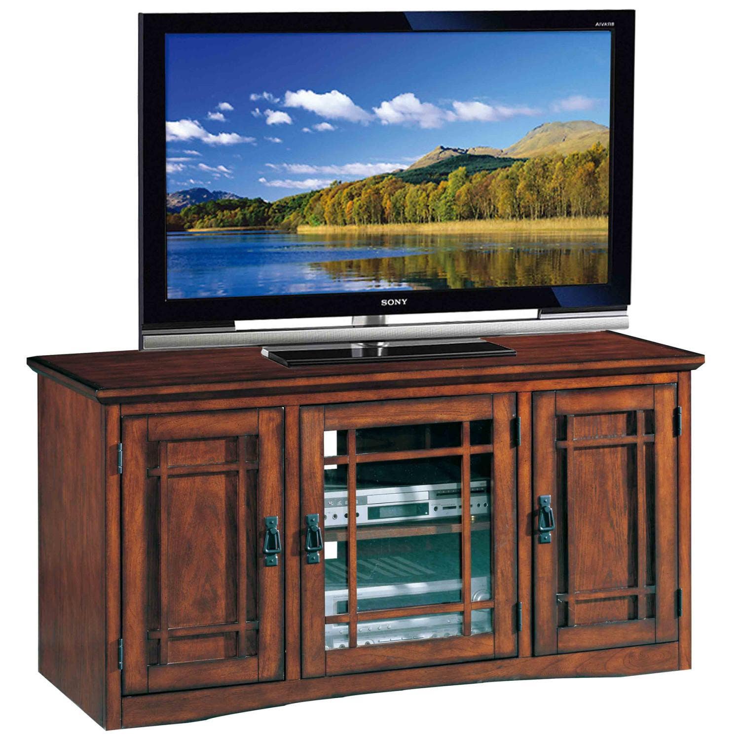 Design House 82350 Mission Oak 3-Door TV Stand