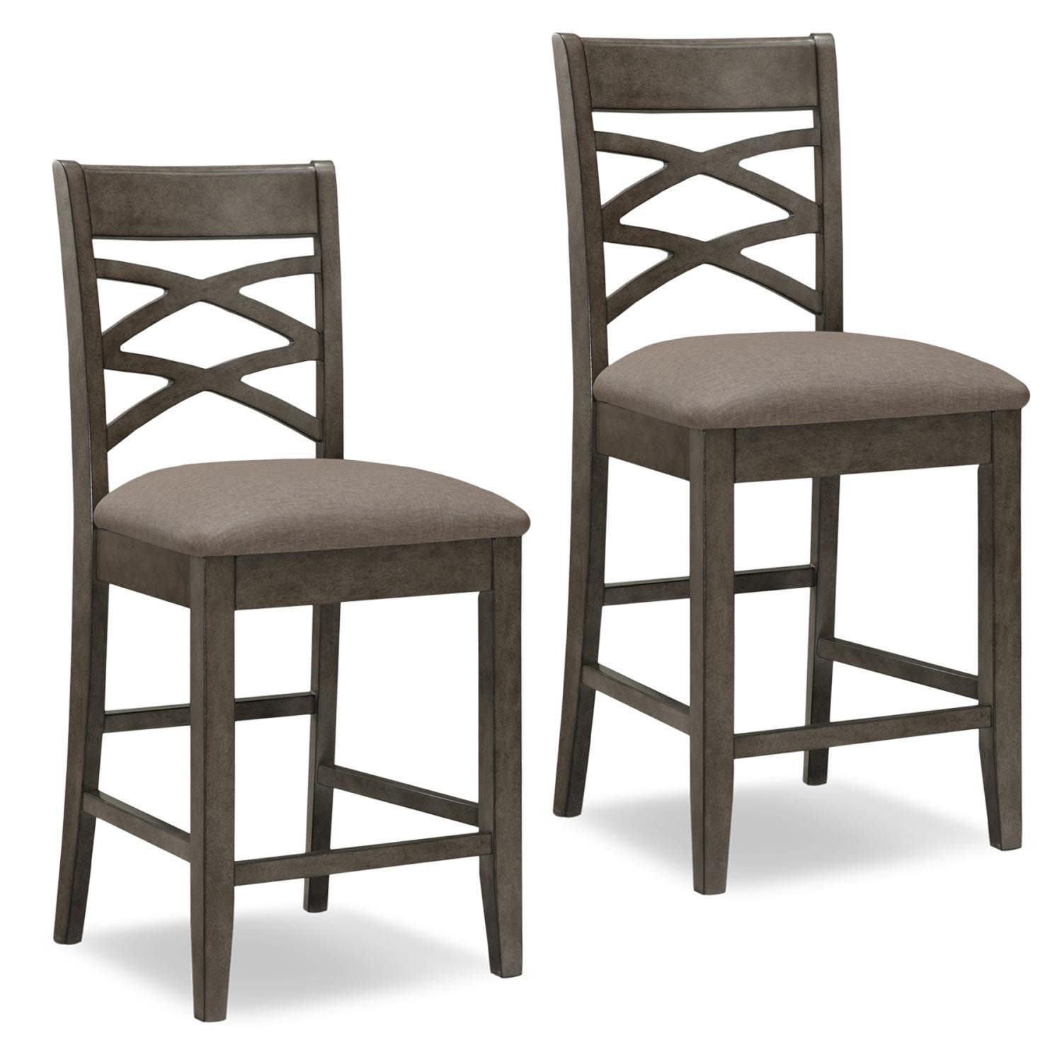 Design House 10084 Double Cross Back Counter Stool, Set Of 2