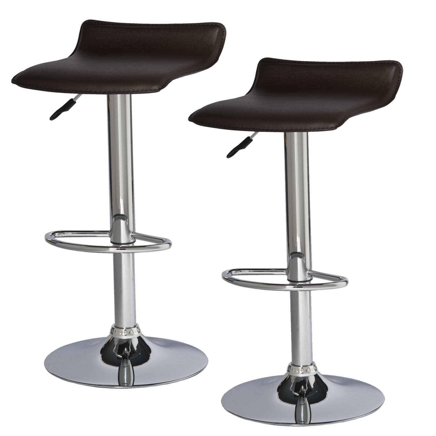 Design House 10042WH Adjustable Height Swivel Stool In White, Set Of 2