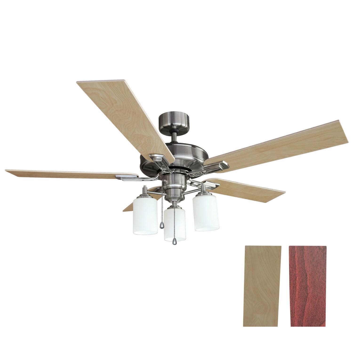 Design House 157362 Aubrey LED 52" Ceiling Fan In Satin Nickel