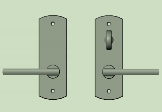 Rocky Mountain Hardware Curved Screen Door Lock Set, 2" x 6" Escutcheon