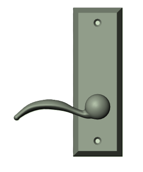 Rocky Mountain Hardware Rectangular Screen Door Lock Set, 2" x 6" Escutcheon