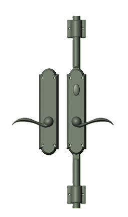 Rocky Mountain Hardware Arched Cremone Bolt, 2 1/2" x 11" Escutcheon