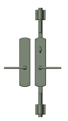 Rocky Mountain Hardware Curved Cremone Bolt, 2 1/2" x 11" Escutcheon