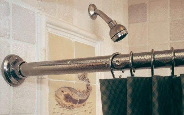 Rocky Mountain Hardware SR Shower Curtain 60" Rod and Brackets with 12 Hooks