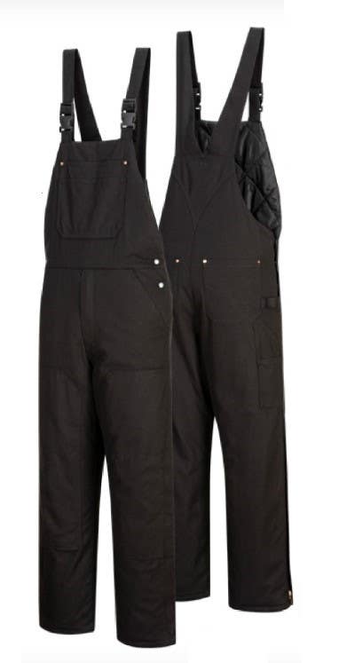 Portwest DC802 Duraduck Work Quilt Lined Bib and Brace, Black