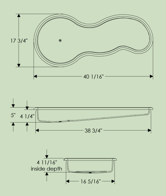 Rocky Mountain Hardware SK690 River Sink, 40 1/16" x 17 3/4" x 4 11/16"