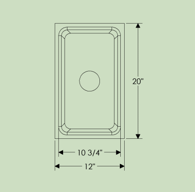 Rocky Mountain Hardware SK412 Oasis I Sink with drain, 12" x 20" x 10 3/8"
