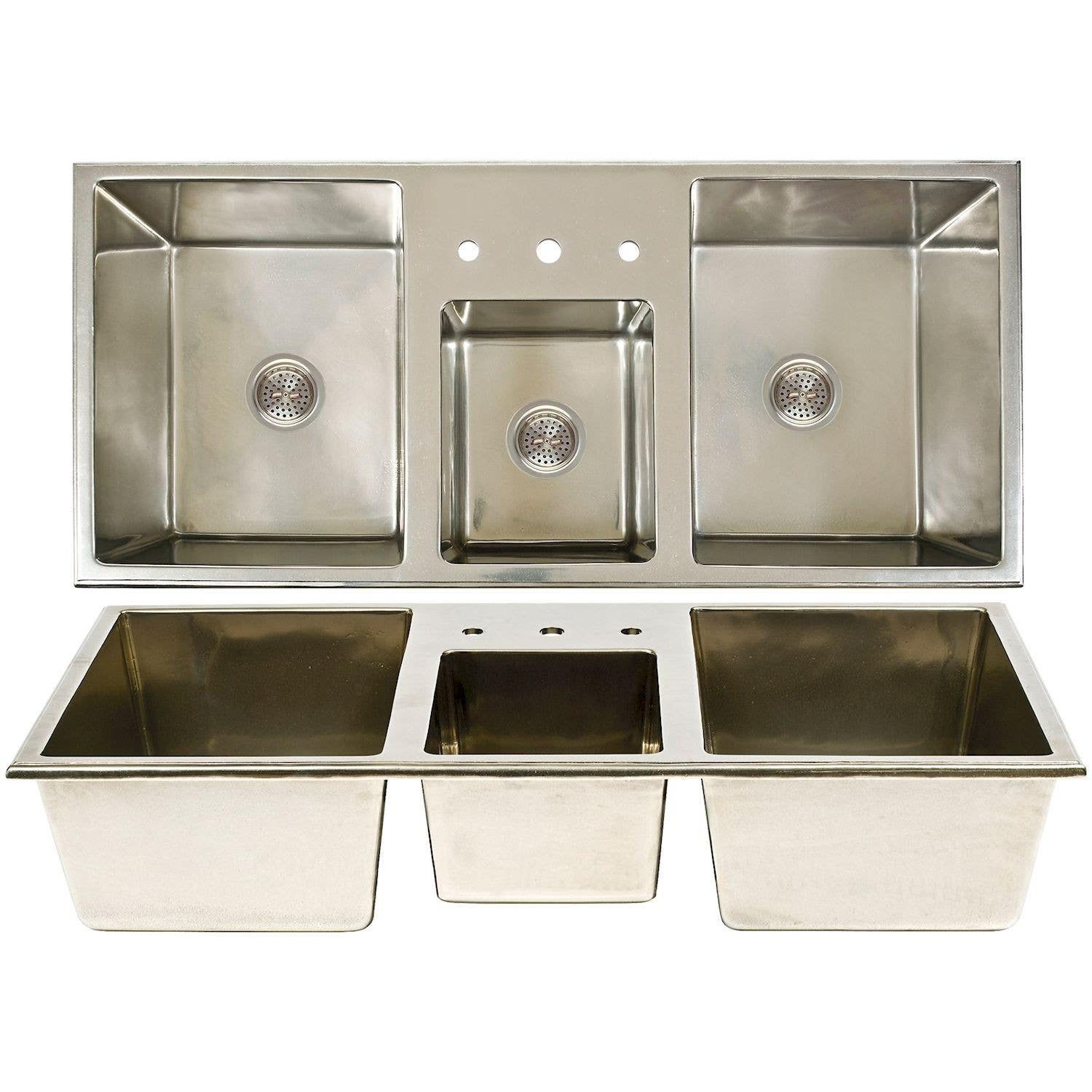 Rocky Mountain Hardware SK513 Lago-Cove-Lago Combination Sink with drain, 47 5/8" x 22 1/8"