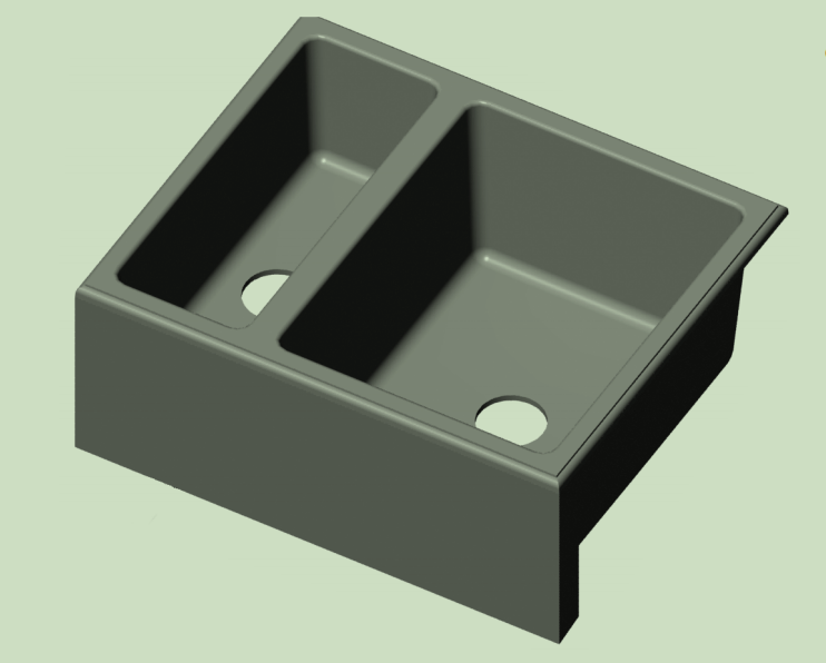 Rocky Mountain Hardware KS2722 Oasis-Lago Apron Front Sink with drain, 26 15/16" x 22 1/8"