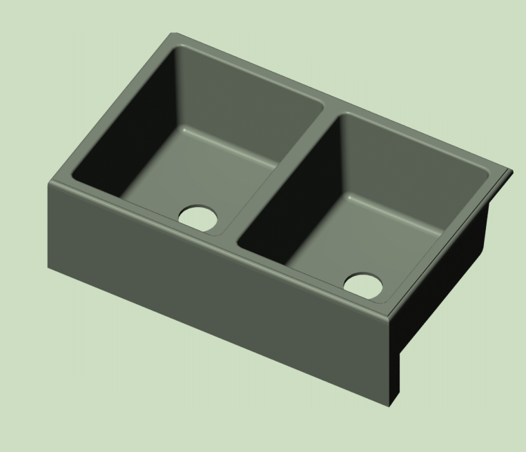 Rocky Mountain Hardware KS3622 Double-Lago Apron Front Sink with drain, 35 1/16" x 22 1/8" x 9 13/16"