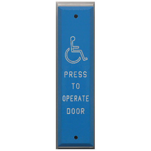 Deltrex L106 Push Plate Switch, Push to Open Door w/ HCP Logo