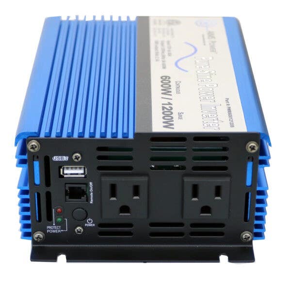Aims Power PWRI60012120S600 Watt Pure Sine Power Inverter 12 Volt Listed to UL 458