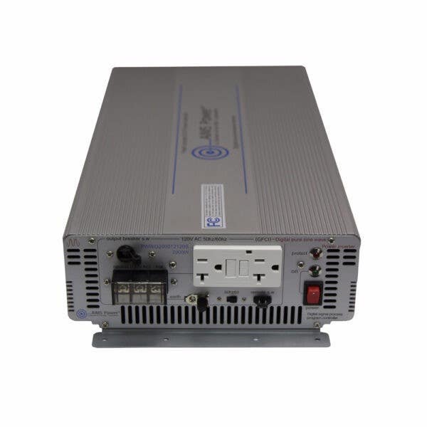 Aims Power PWRIG200012120S 2000 Watt Pure Sine Power Inverter 12 Volt  Industrial