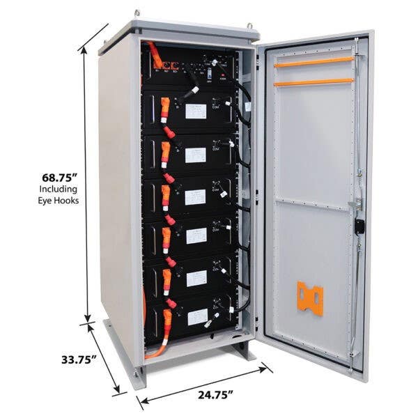 Aims Power LFP230V96A-M Lithium Battery Cabinet 230VDC 96AMPS 22,114 Watt Hours- Master