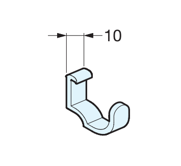 Sugatsune EX090-21 FLUQS Hook, Width-10mm, Finish-Anodized