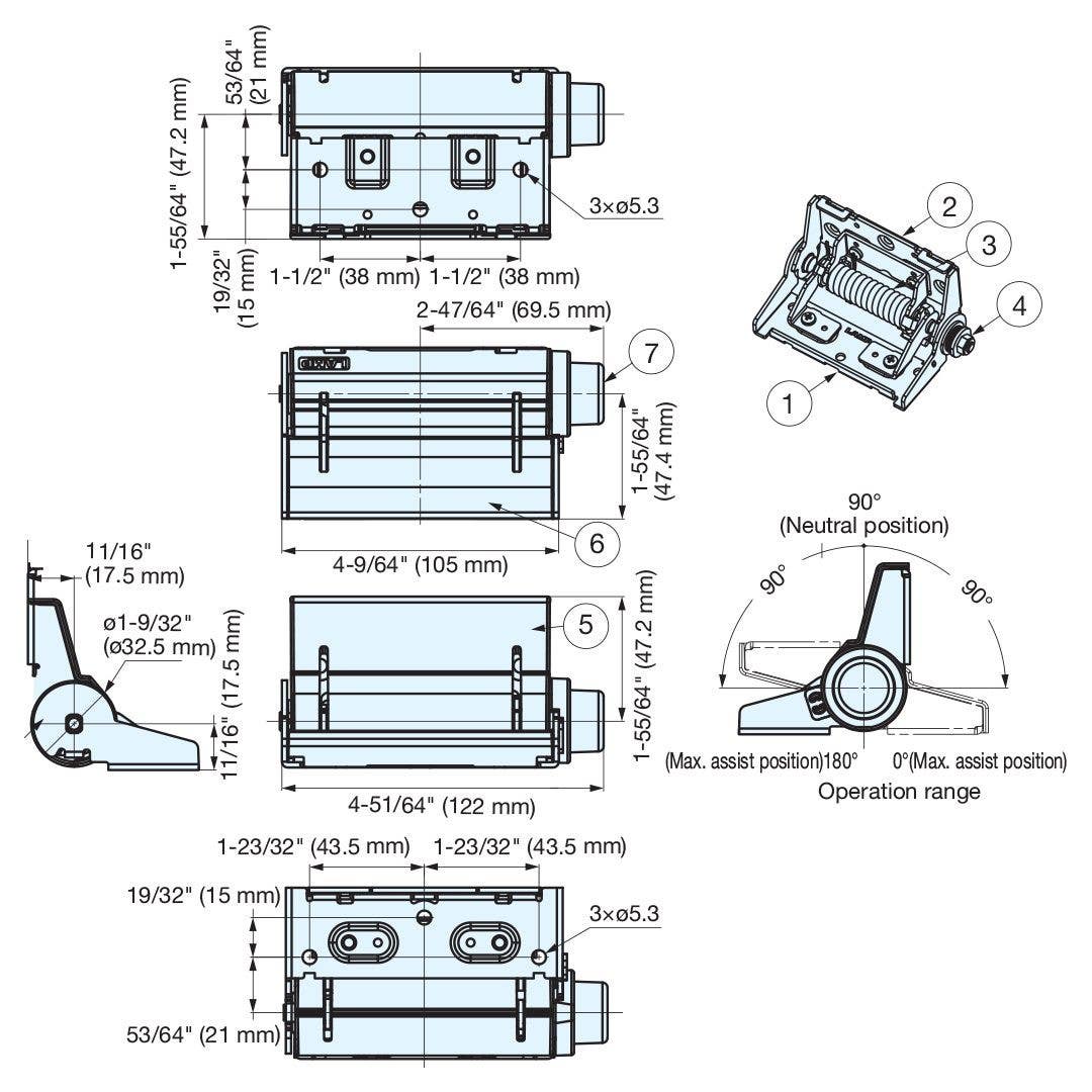 Sugatsune HG-TAWJ40 Cabinet Spring Assist Torque Hinge