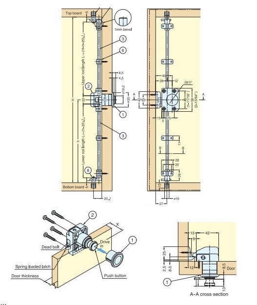 Sugatsune TLP-LB/WHT Push Knob Bar Latch