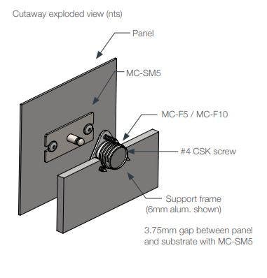 Sugatsune MC-SM5 Fastmount Metal Male Clip-Surface Mount