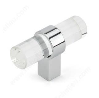 Richelieu BP02065014011 Contemporary Glass and Metal Knob