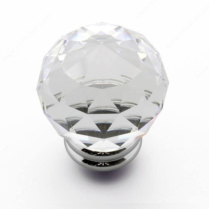 Richelieu 50364014011 Modern Swarovski Crystal and Metal Knob