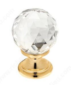 Richelieu 993313011 Modern Swarovski Crystal and Gold/Brass Knob