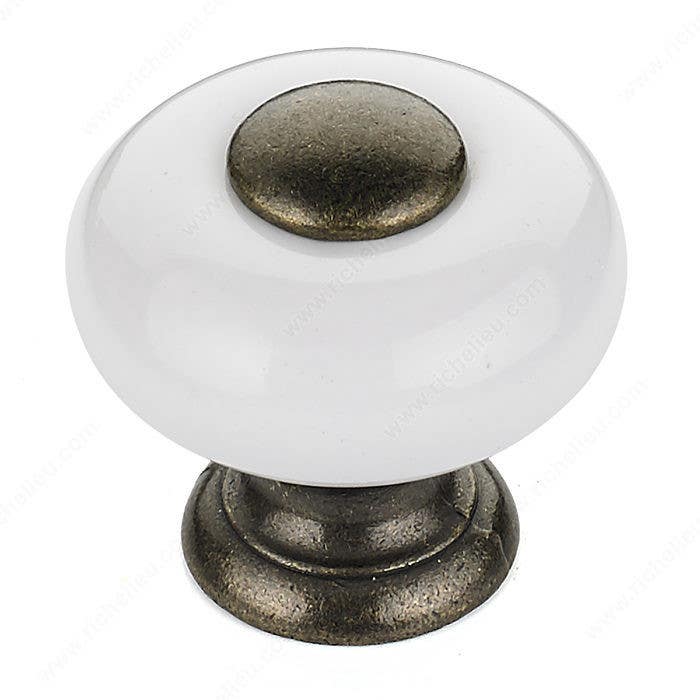 Richelieu BP500330 Eclectic Ceramic and Metal Knob