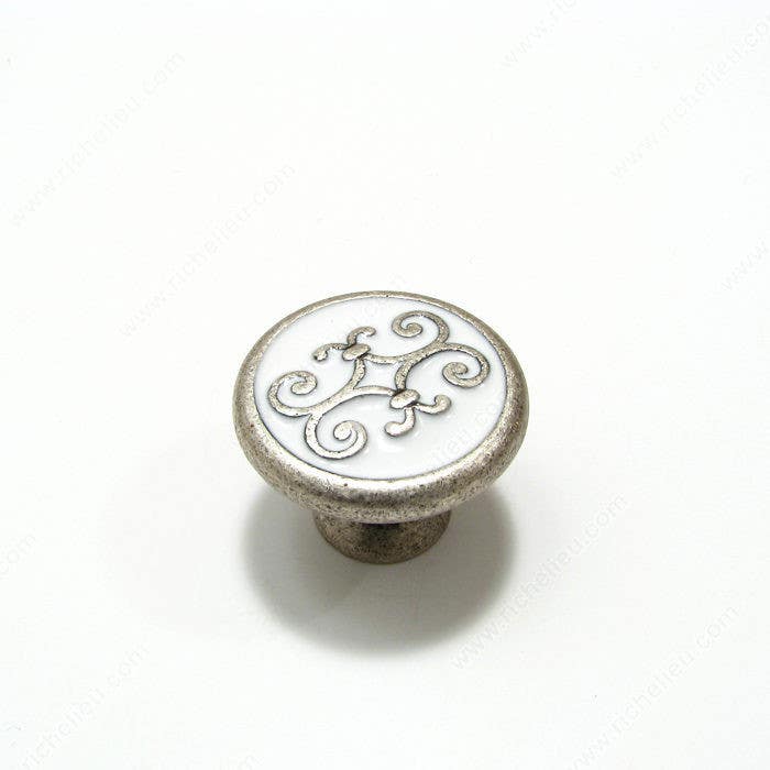 Richelieu 3413030904 Traditional Metal and Enamel Knob