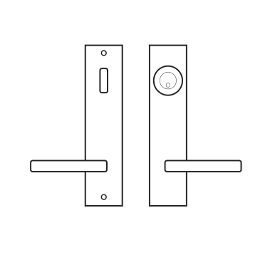 Karcher Design UEL60 Studio One Tubular Entry Set w/ Escutcheon Plate, Lever/Lever
