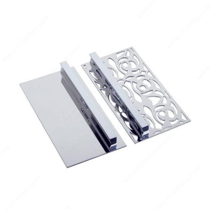 Richelieu 152105140 Contemporary Metal Pull and Decorative Plate Set