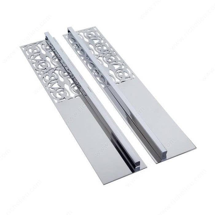 Richelieu 153320140 Contemporary Metal Pull and Decorative Plate Set