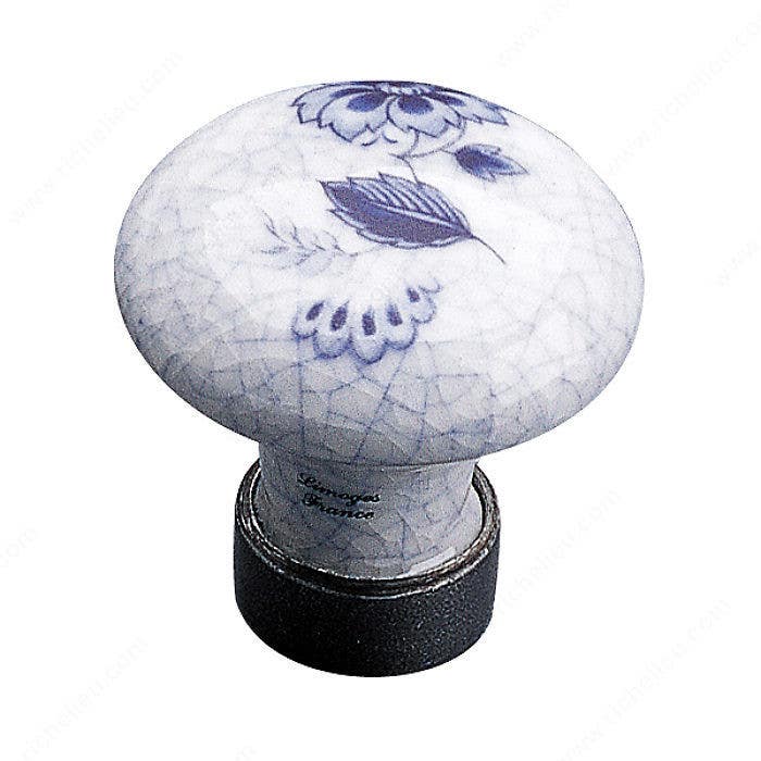 Richelieu BP13535908332 Traditional Porcelain & Forged Iron Knob