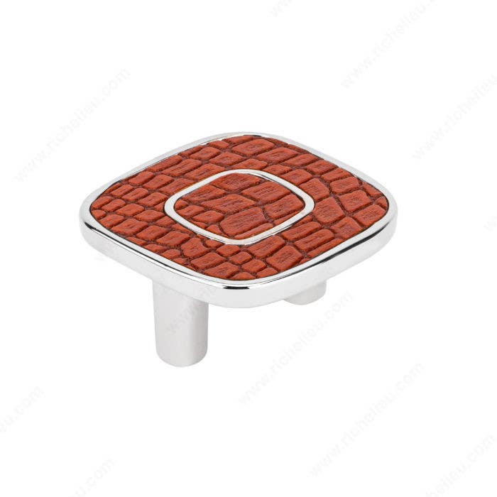 Richelieu 6432 Contemporary Metal and Leather Knob