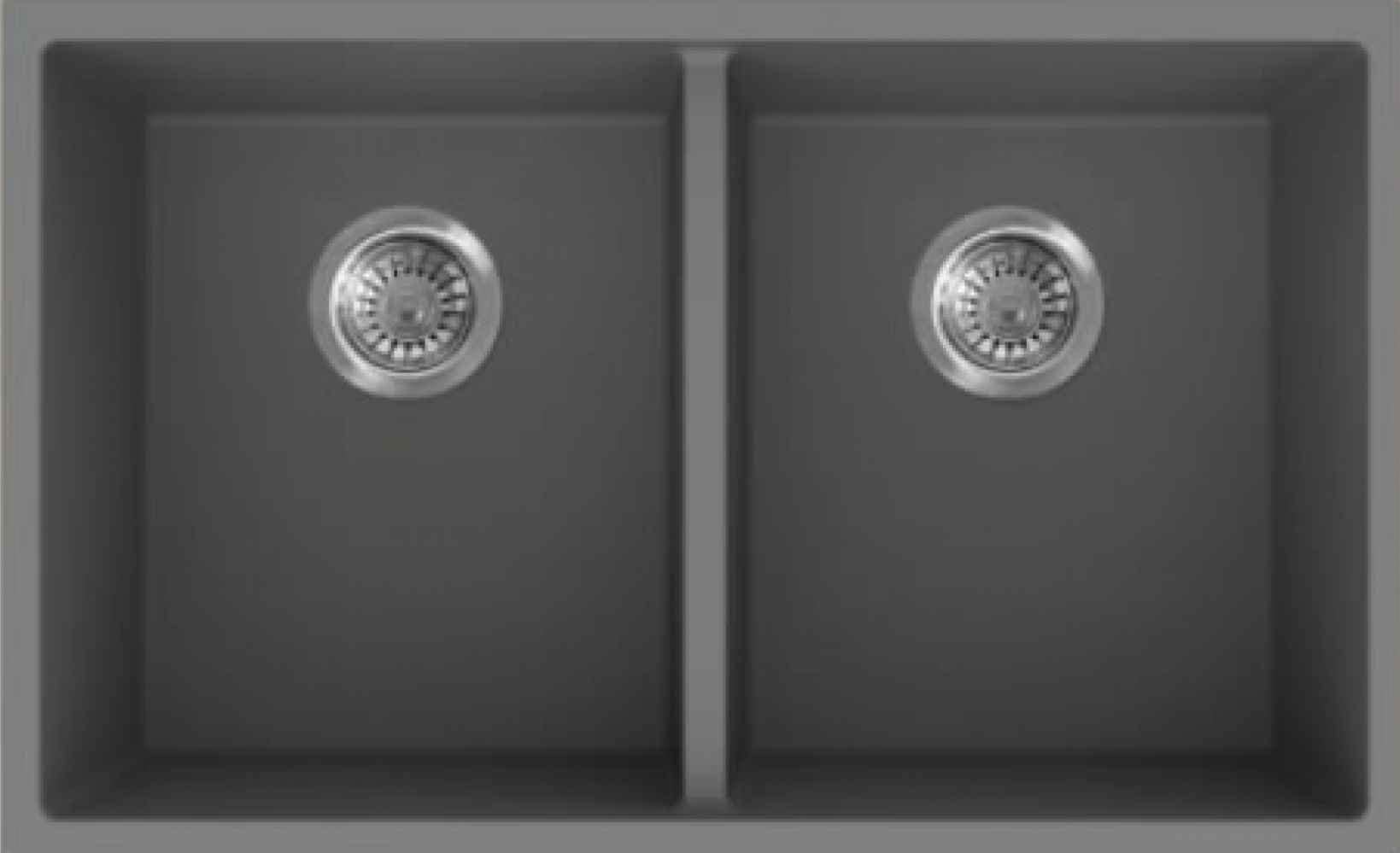 American Imaginations 2ZQO0 30" Grey Granite Composite Kitchen Sink w/ 2 Bowl, CSA Approved