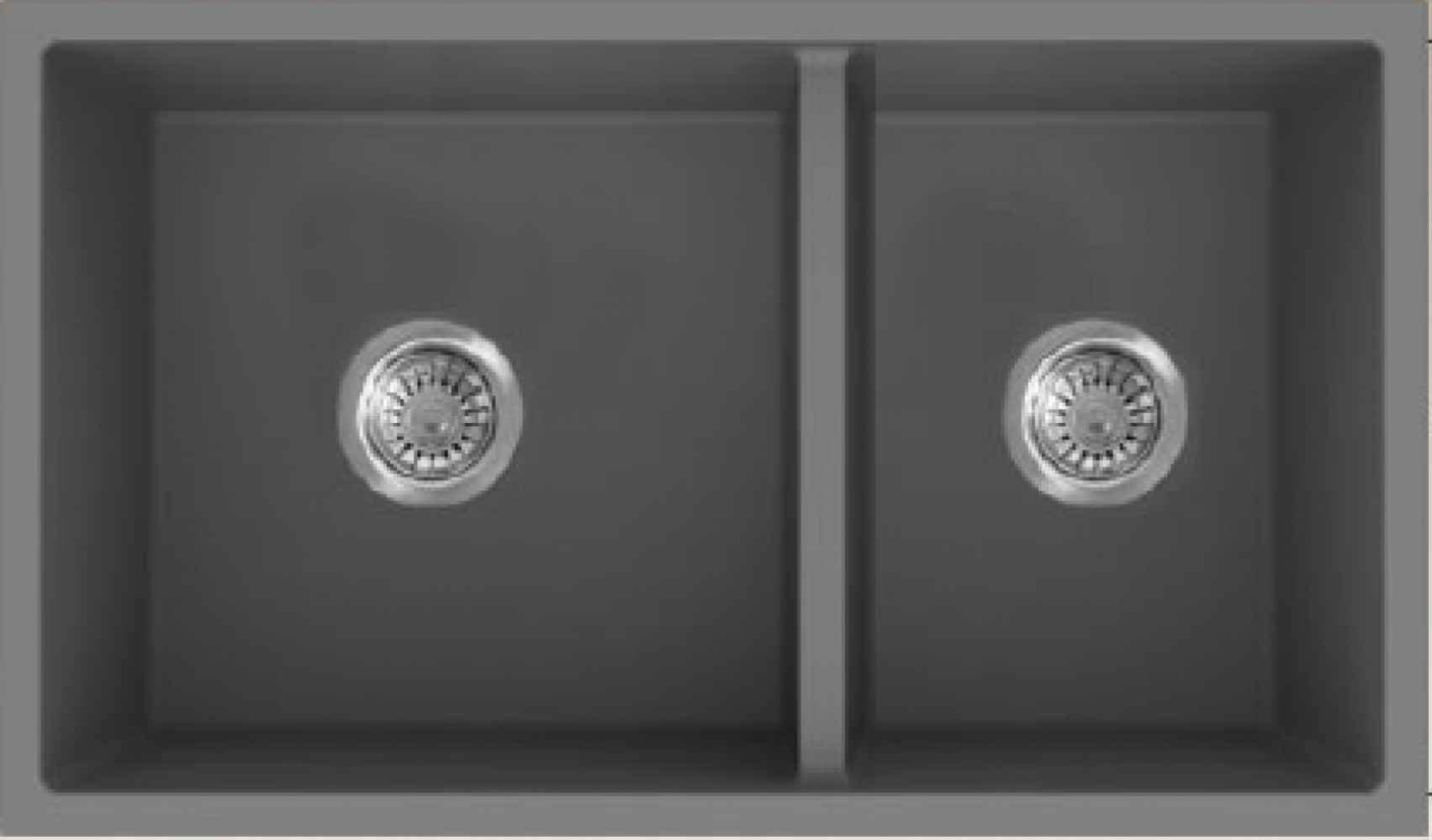 American Imaginations 2ZQNV 34" Grey Granite Composite Kitchen Sink w/ 2 Bowl, CSA Approved