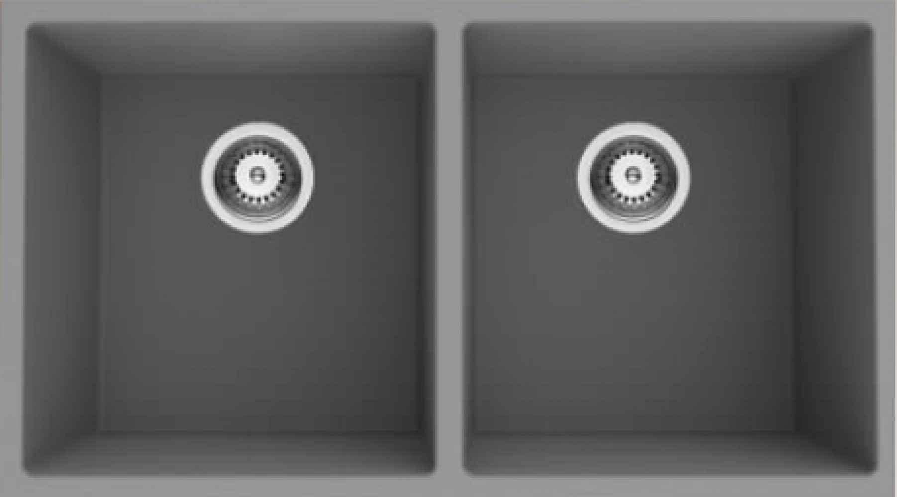 American Imaginations 2ZQNW 32" Grey Granite Composite Kitchen Sink w/ 2 Bowl, CSA Approved