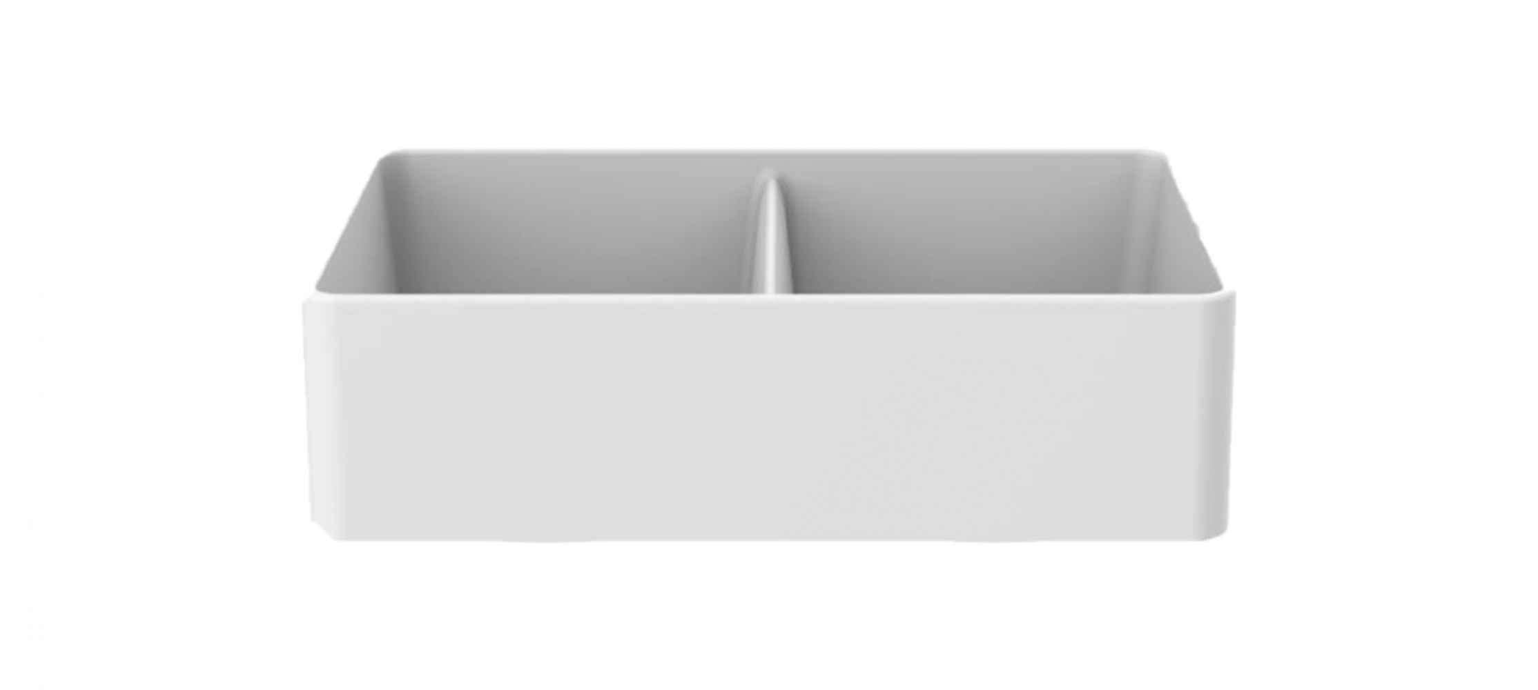 American Imaginations 2ZMLC 33" White Granite Composite Kitchen Sink w/ 2 Bowl, Semi Recessed