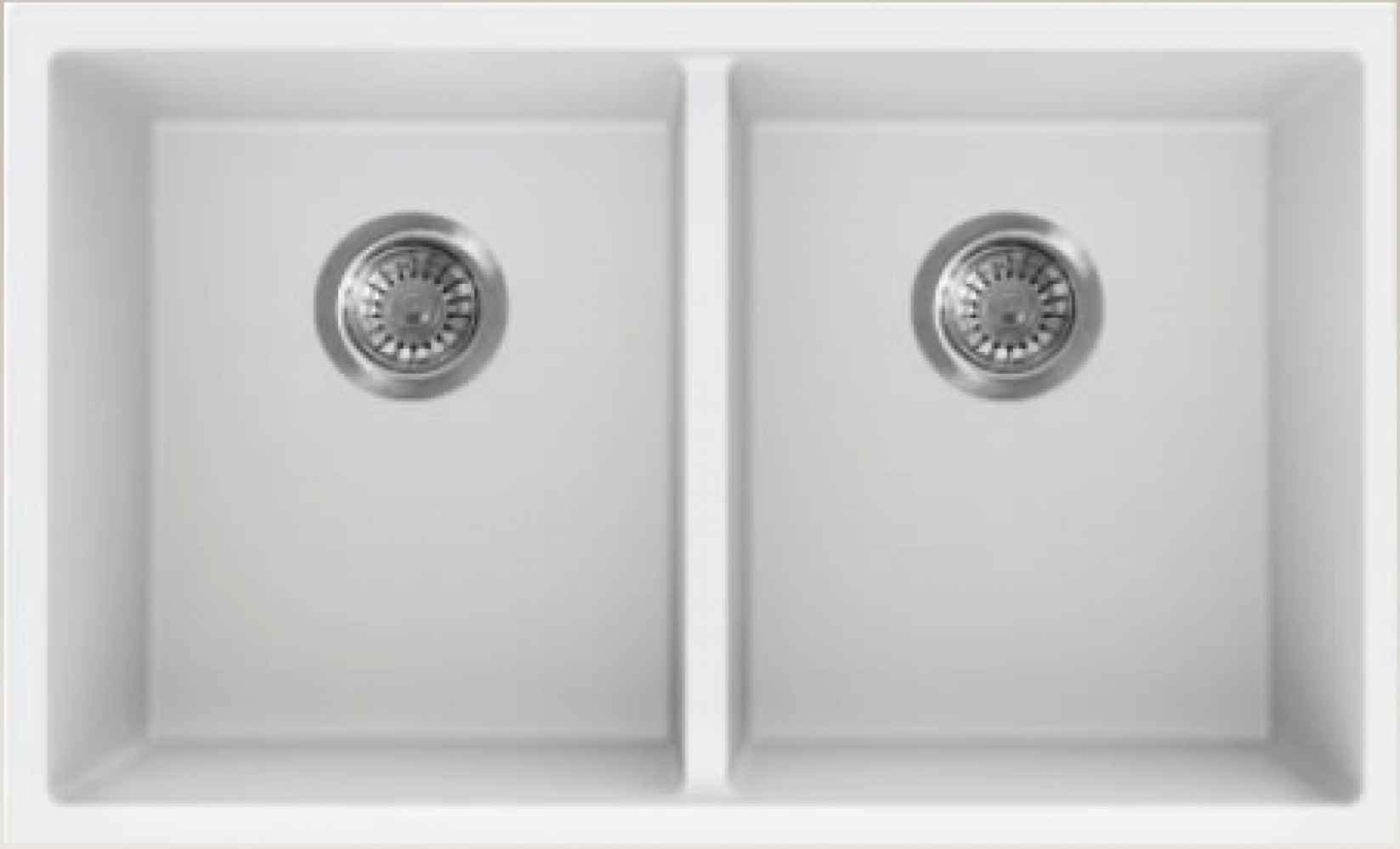 American Imaginations 2ZQNL 30" White Granite Composite Kitchen Sink w/ 2 Bowl, CSA Approved