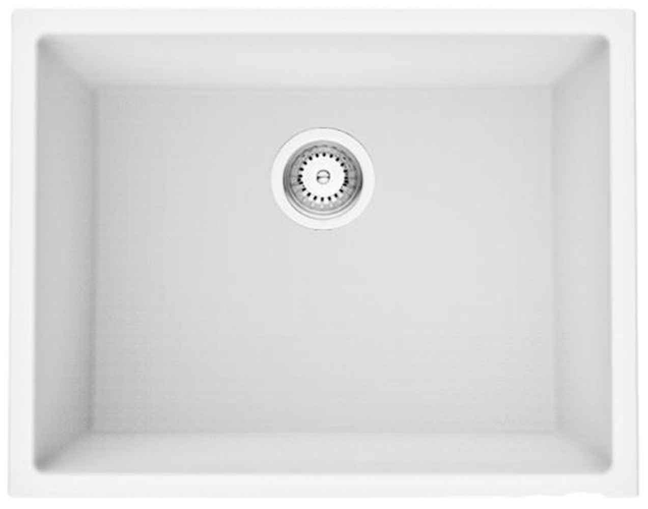 American Imaginations 2ZMJA 23" White Granite Composite Kitchen Sink w/ 1 Bowl, Deck Mount Faucet